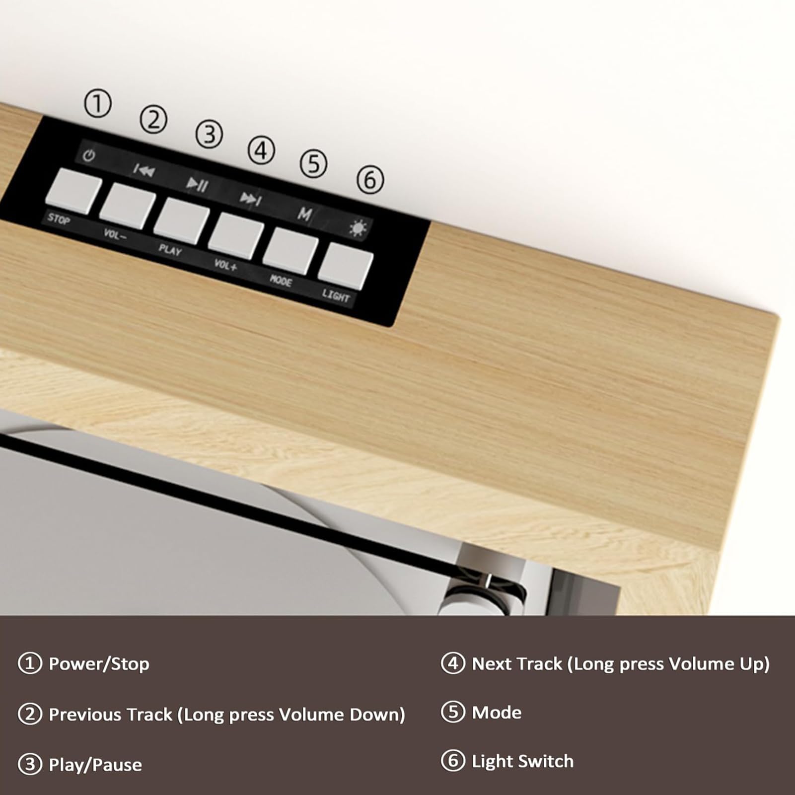 Lettore CD da Parete Lettore Musicale Bluetooth con Display LED | Lettore CD Decorativo con Bluetooth 5.1 Riproduzione USB AUX Telecomando Design a Disco Rotante per Intrattenimento Audio(C)