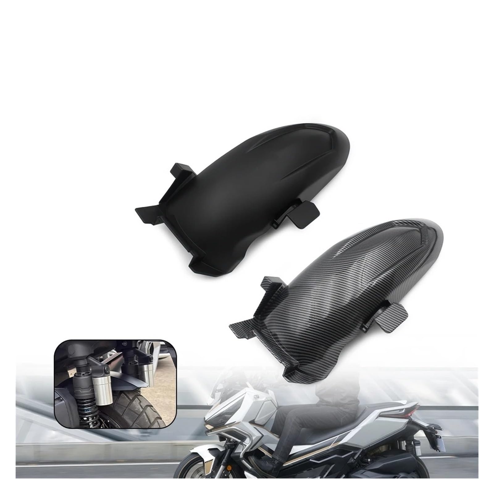 Parafango anteriore moto universale nero Per ZONTES 368G Paraspruzzi Protezione Anti-spruzzi Parafango Posteriore(Black)