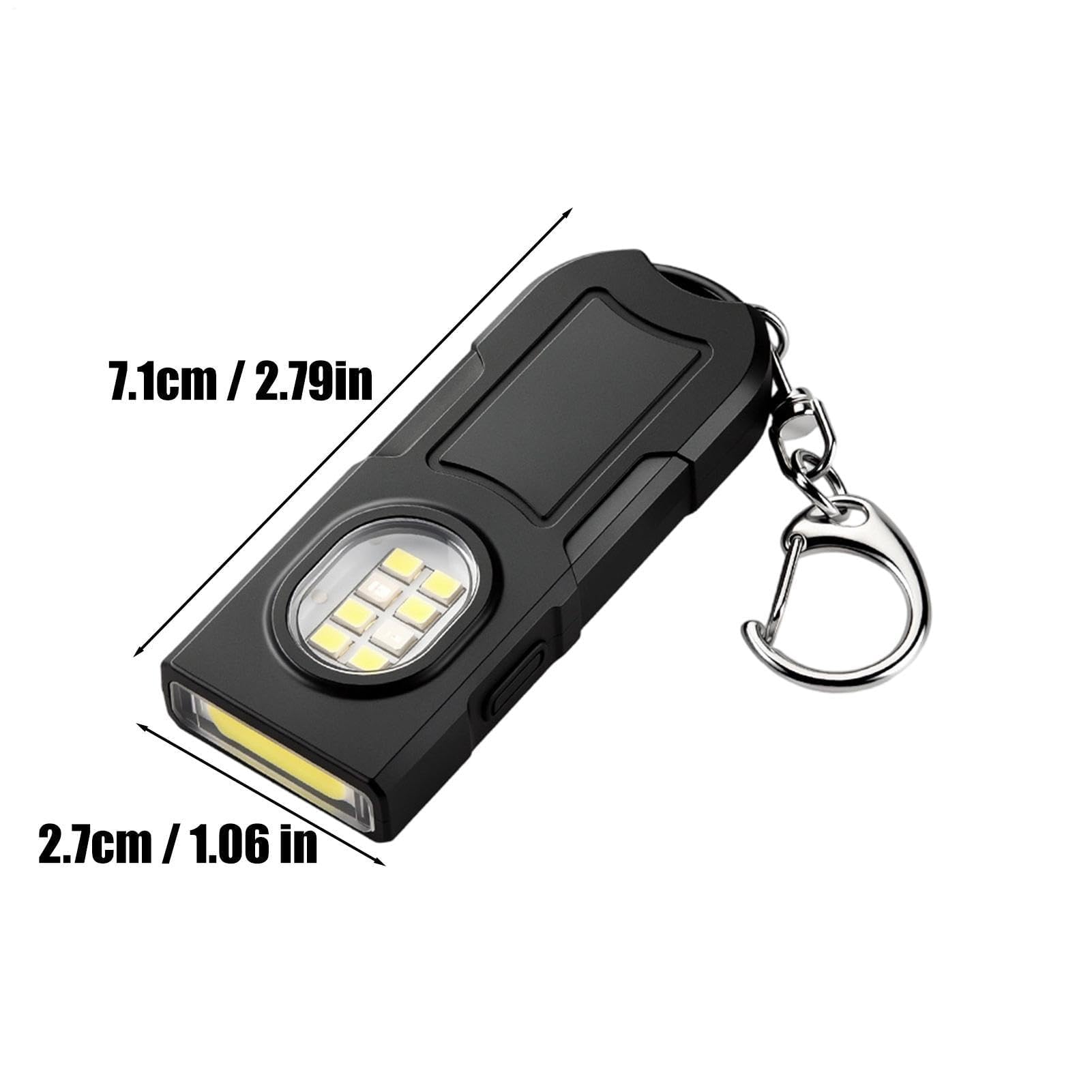Torcia portachiavi impermeabile, portatile, con 5 modalità di illuminazione, torcia magnetica ricaricabile per campeggio, viaggi, esterni, casa, garage