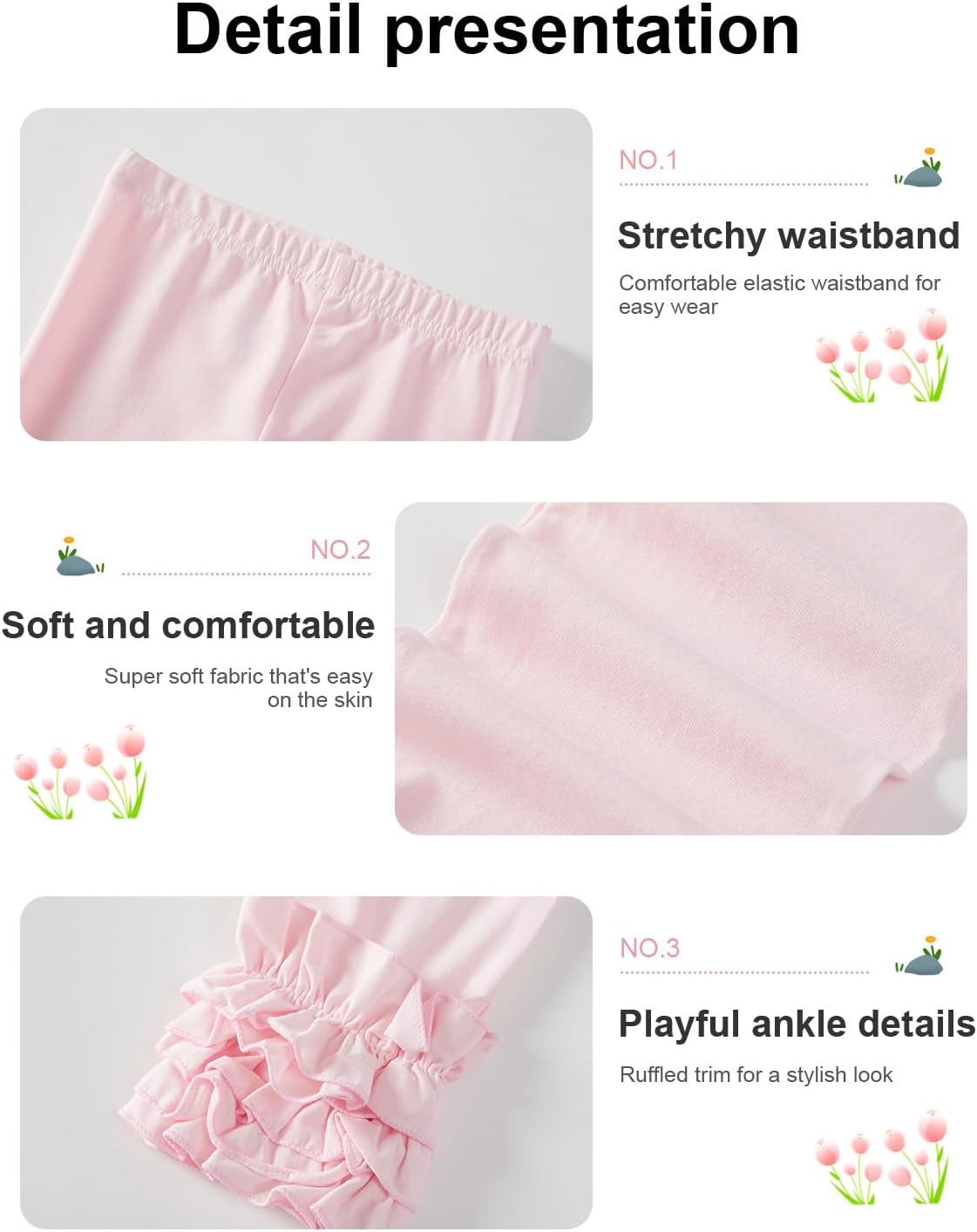 DIPUG Toddler and Baby Girls Leggings Ruffle Pants Little Kids Legging 6M-6T - Image 5