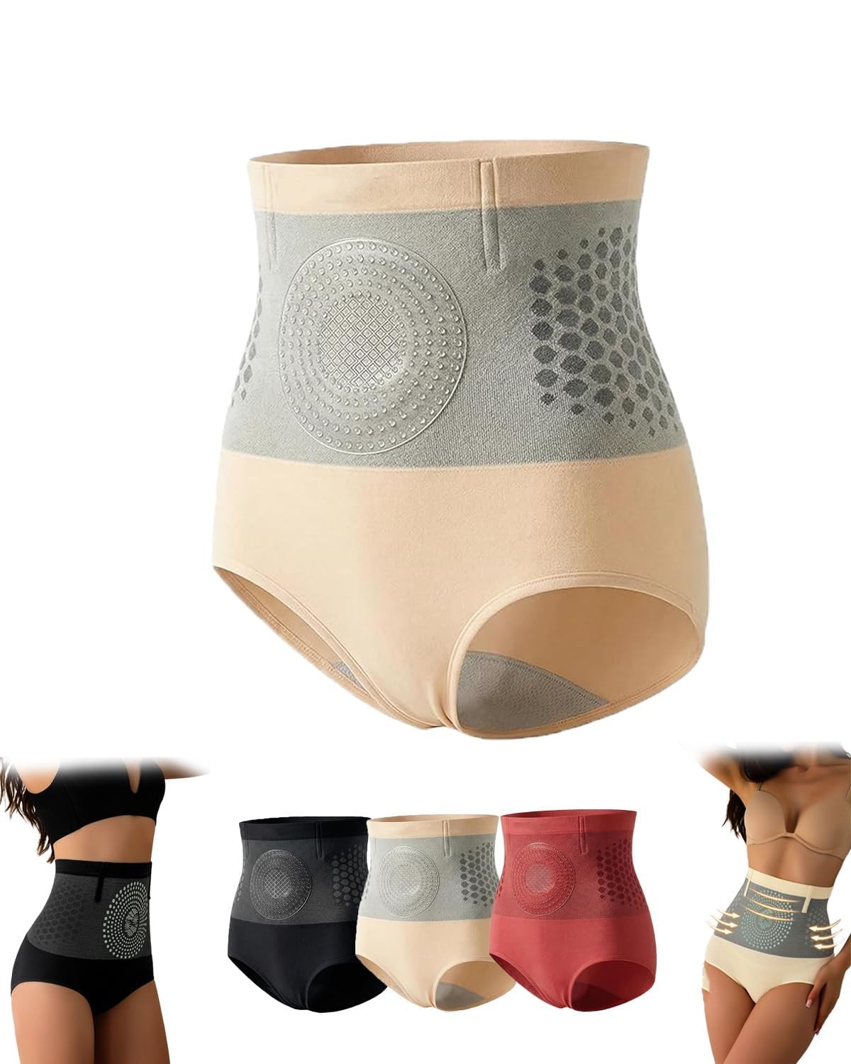 Pauraju Figurformende Unterwäsche Thermogene Fettverbrennungs-Formungsshorts, 4-in-1 Fettverbrennungsshorts, Figurformende Shorts Mit Hohem Bund Und Bauchkontrolle Für Damen Hosen Shapewear Hose