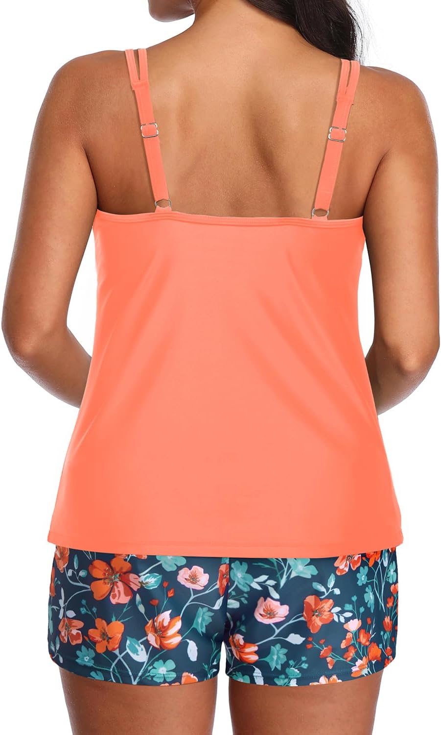 Tempt Me Two Piece Tankini Swimsuits for Women Tummy Control Bathing Suit with Shorts Athletic Two Side Pockets Swimwear