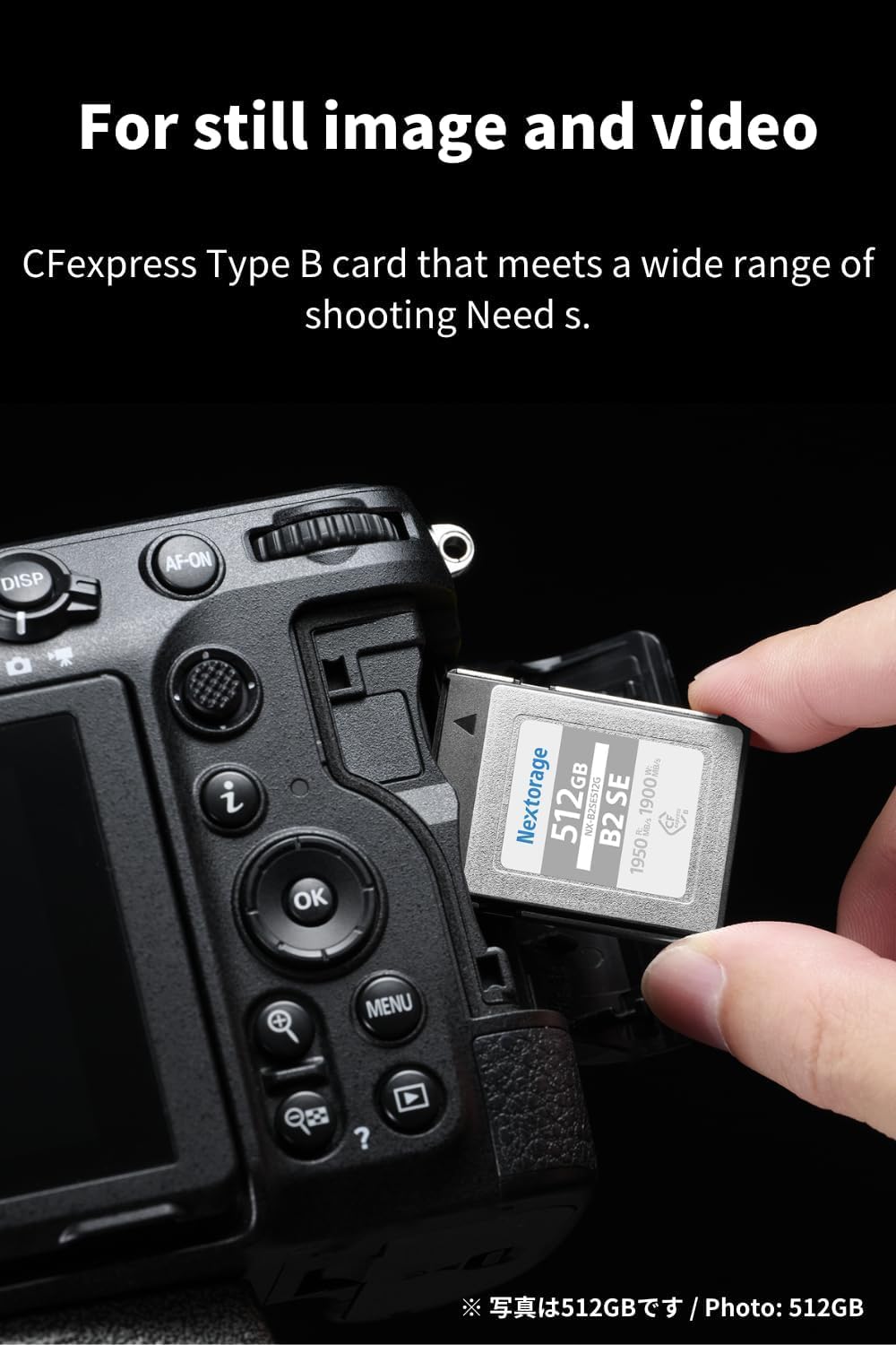 Nextorage CFexpress Type B 512GB Carte Mémoire Japonaise pour Appareils Photo Sony Nikon Canon Fujifilm