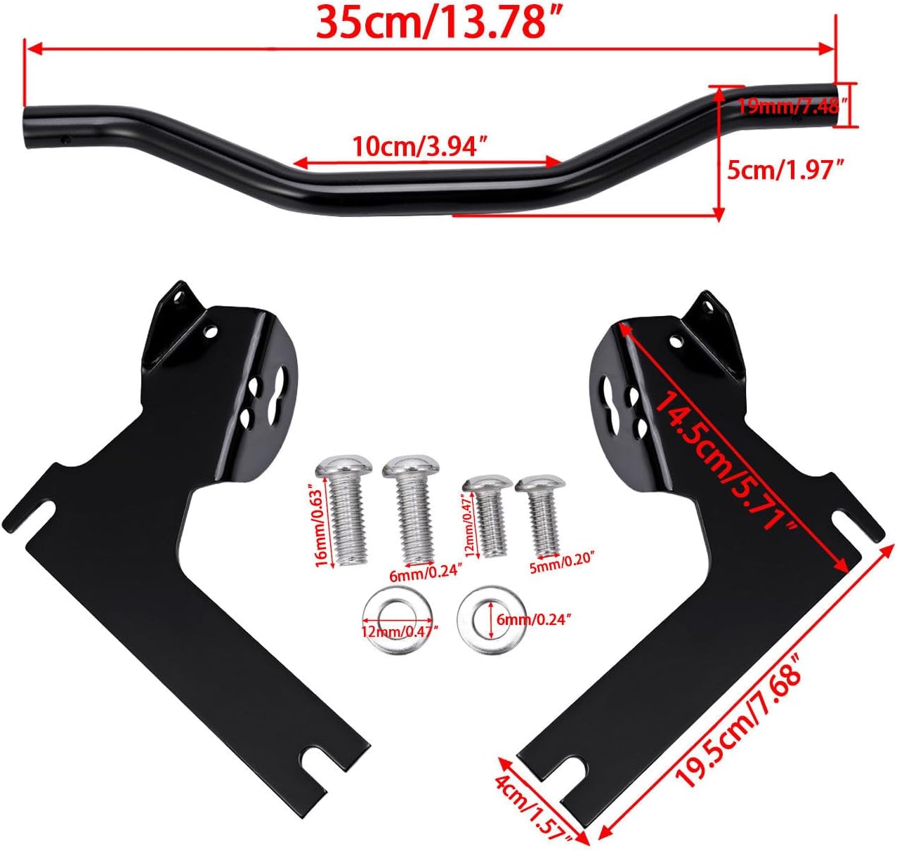 Black Fog Lamps, Bracket Auxiliary, Spot Passing Light Lamp Turn Signal Bar for Harley Road King FLHR/C 1994-2023, Electra Glide FLHT/U/C 1994-2013, Replace# 68712-94A