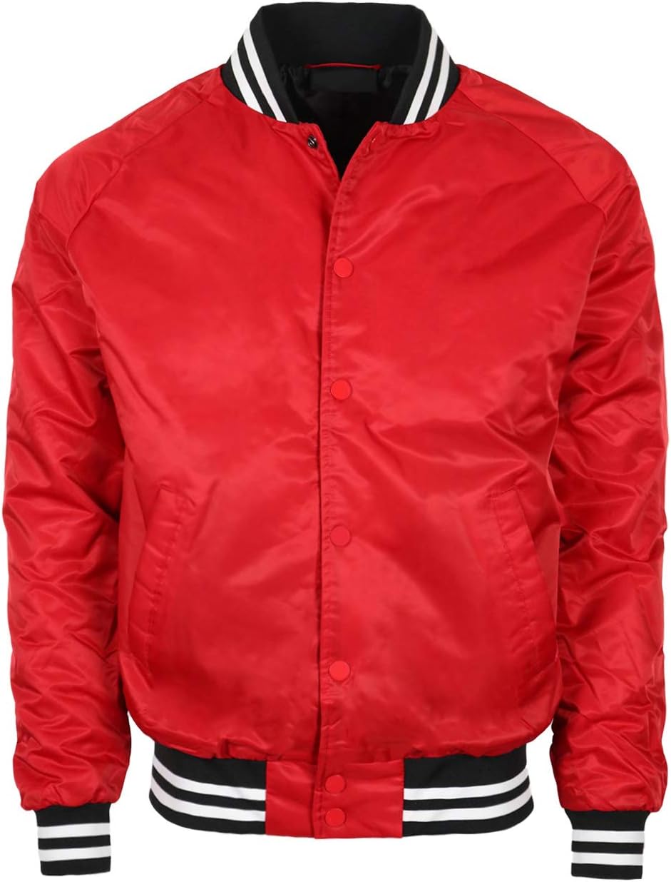 URBANJ Men's Varsity Bomber Jacket Regular Fit Lightweight Windbreaker Baseball Jackets