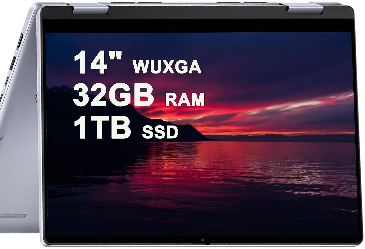 Dell Inspiron 14 7445 2-in-1 Laptop 14" WUXGA Comfortview Touchscreen AMD 6-core Ryzen 5 8640HS (>i7-1355U) 32GB RAM 1TB SSD Backlit for Creator Business Professional Work Win11