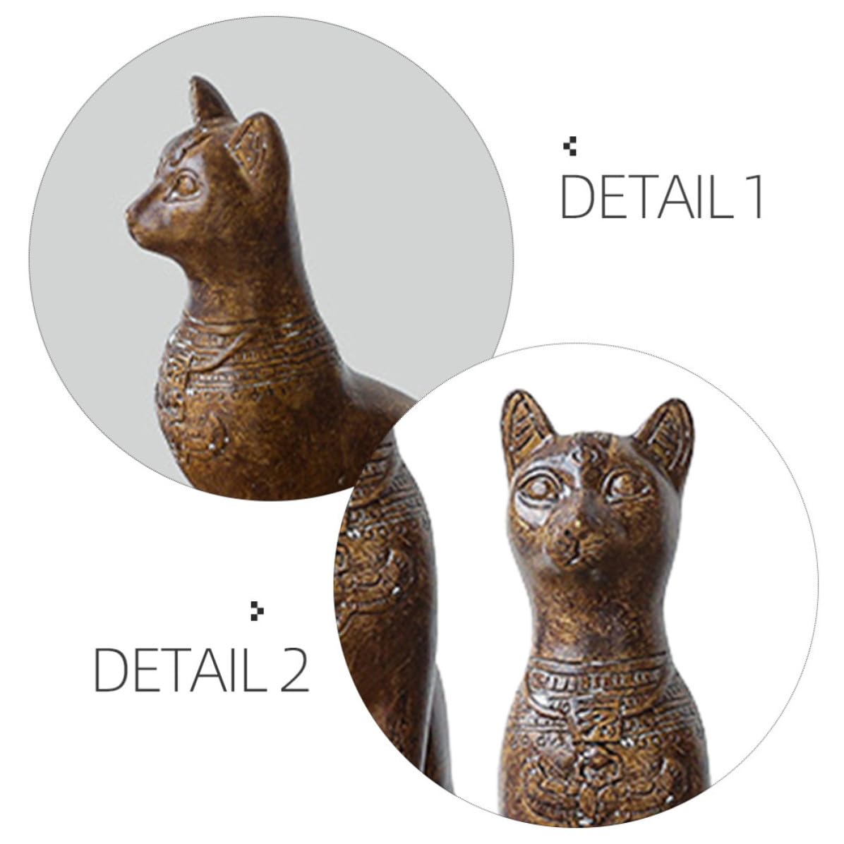 Zerodeko Fermalibri Fermalibri Decorativi a Forma di Gatto Egiziano in Resina Antiscivolo Set da 2 Accessorio Creativo per Organizzare Libri e Riviste da Scrivania per Ufficio e Casa