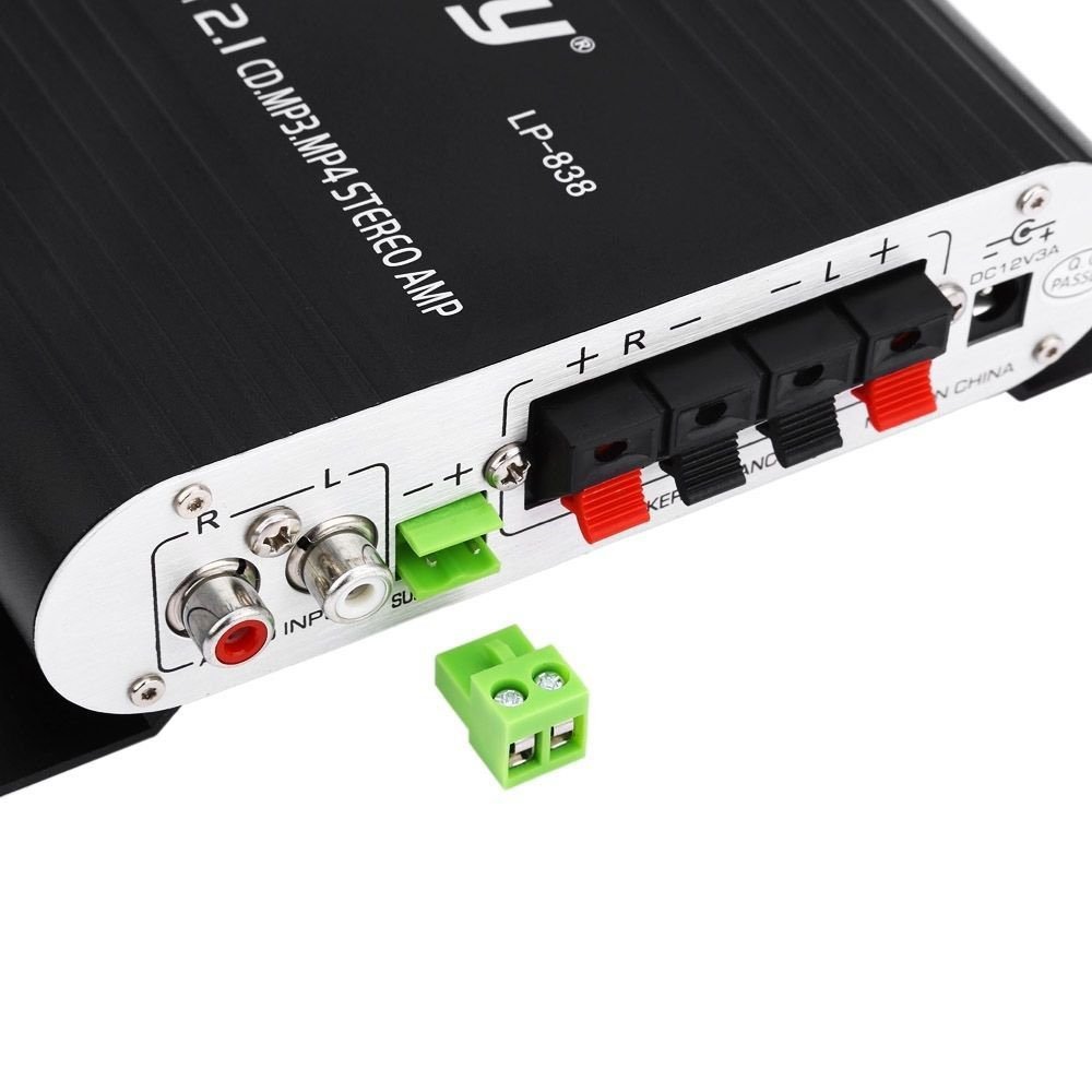 LEPY LP-838 wzmacniacz samochodowy stereo subwoofer akcesoria audio (czarny) ze światłem LED DollaTek
