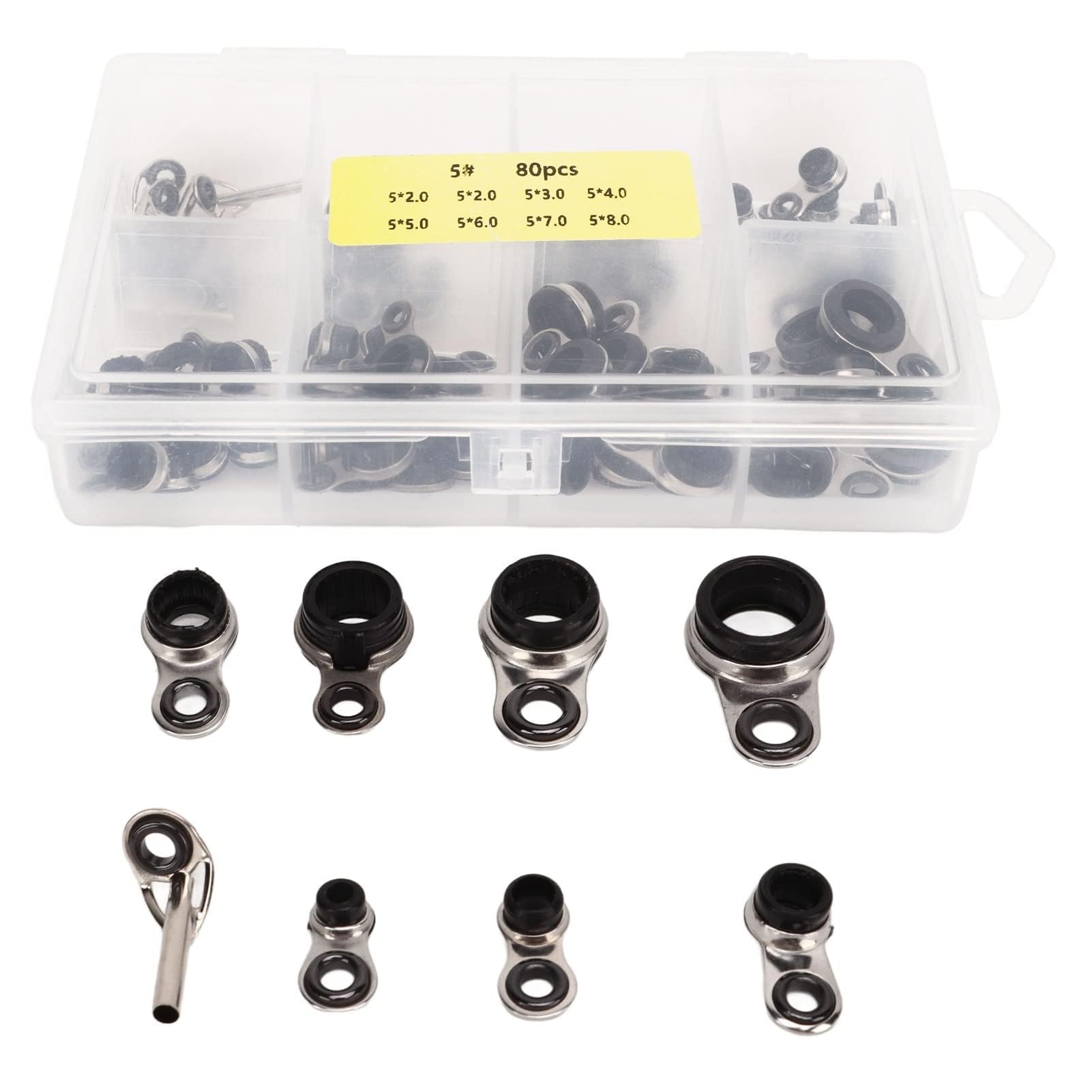 Ancorette Da Pesca Kit Anelli Guide Per Canna Da Pesca | 37 Pezzi Con Anelli Laterali E Punta Superiore | Per Riparazione E Sostituzione Canne Da Pesca