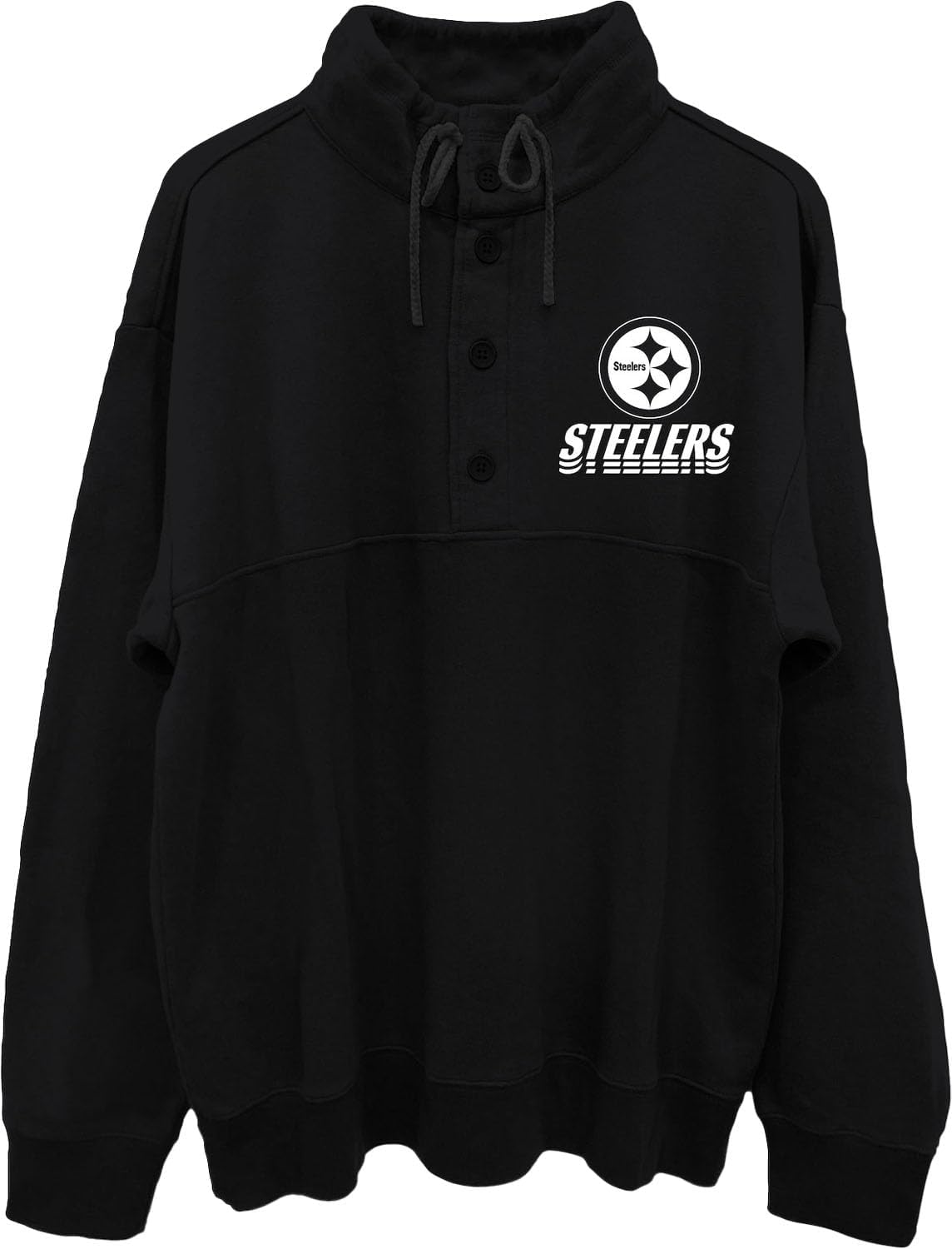 Junk Food - Mens Steelers Mock 1/4 Button Up Top