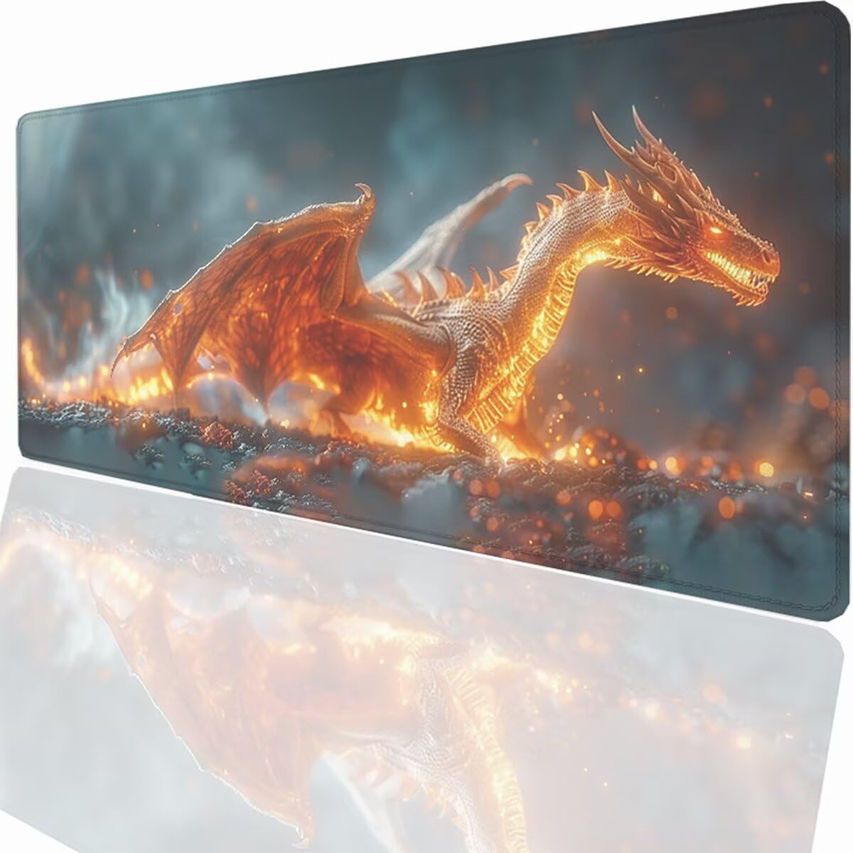 Tappetino per Mouse Gaming XXL 1200x600x3mm– Ufficio Mousepad Grande – Migliora la Velocità e la Precisione Tenuta Stabile Sottomano per Ufficio e Casa Accessori Scrivania Drago PjY11867 N-U