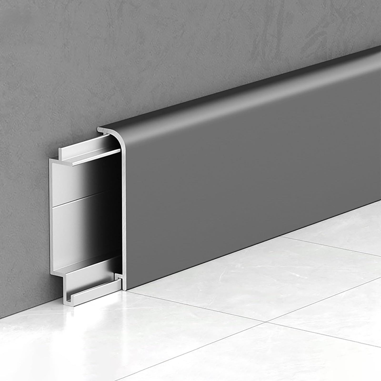 Rodapié de aluminio para una fácil instalación y acabado decorativo de pared en cualquier habitación
