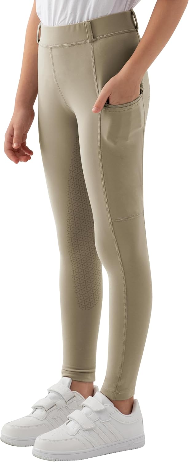 MoFiz Girls Horse Riding Pants Summer Full Seat Silicone Kids Equestrian Breeches Youth Schooling Tights Zipper Pockets - Image 3