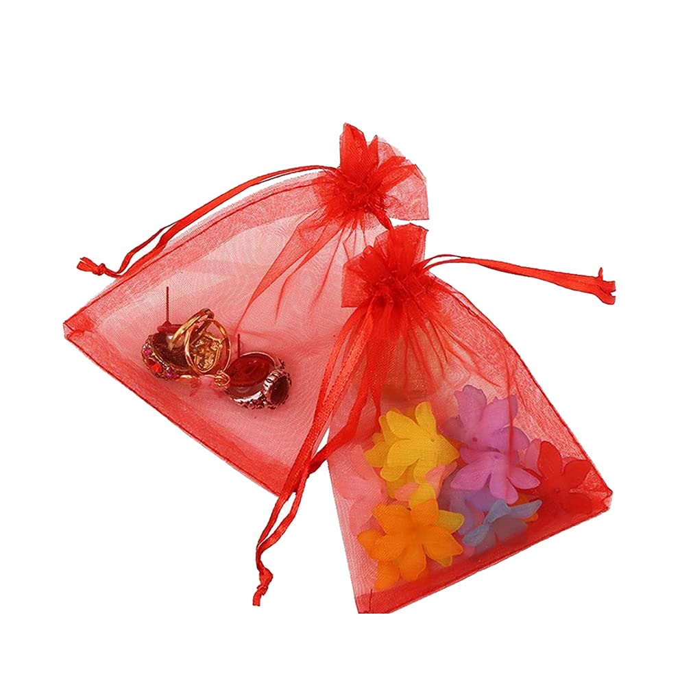 DMS RETAIL Red Organza Return Gift Bags|Drawstring Pouches for Wedding | Jewellery Pouch Potli Bags | Sheer Transparent Net Tissue Potli Bags 7X9 CMS (Pack Of 40) (B0C38Z2123) Amazon Price History, Amazon Price Tracker