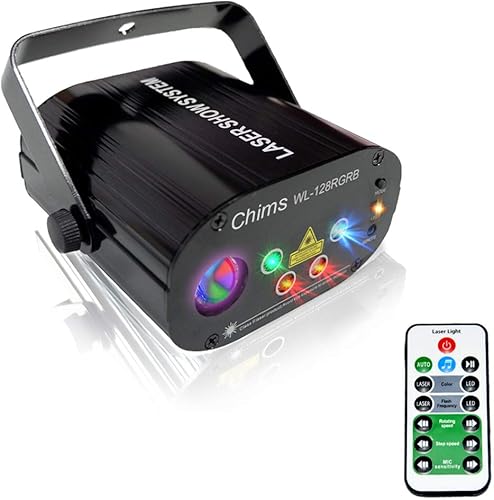 Miniatura 2 de Chims Luces de fiesta de DJ, rojo, verde, azul, 128 patrones RGB, luces LED onduladas coloridas para fiesta de cumpleaños, DJ, escenario, discoteca