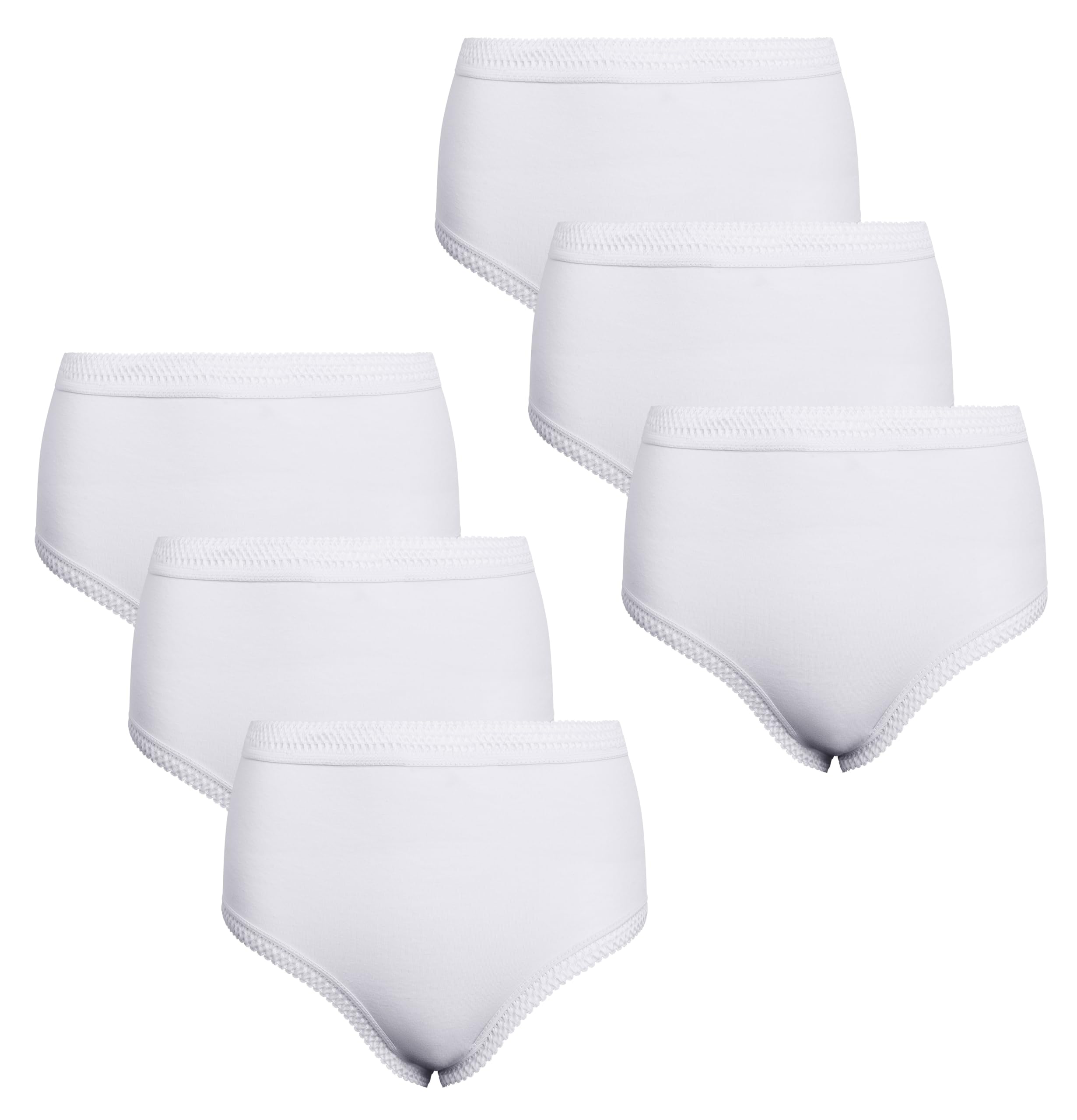 Lot De 6 Slips Maxi Femme 100% Coton - Culottes Confortables Taille 36-48 | Coupe Classique Quotidienne