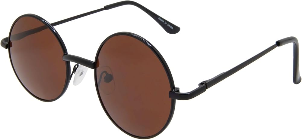 Owl Round Retro Small Circle Tint Mirror Colored Lens Sunglasses Metal