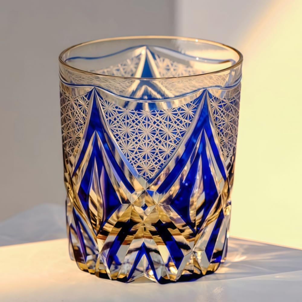 JEKE Edo style Hand Cut Crystal Whisky Glass 250ml Whiskey Glasses -Cocktail-Vodka-Beer Drinkingware Glasses In Gift Carton (A) - Image 6