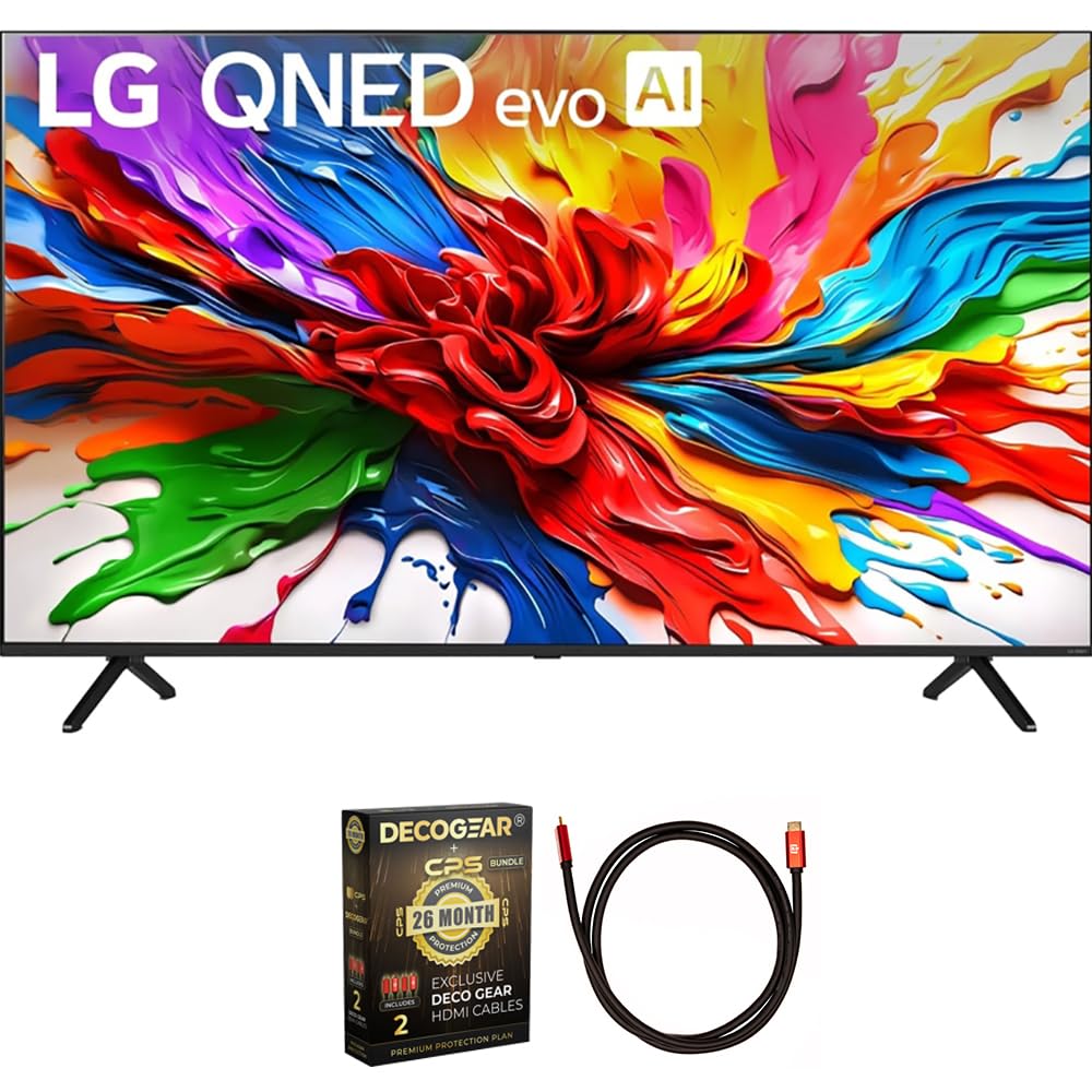 LG 85QNED92AUA 85 inch QNED evo AI 4K Mini-LED Smart webOS TV 2025 Renewed Bundle with Deco Gear