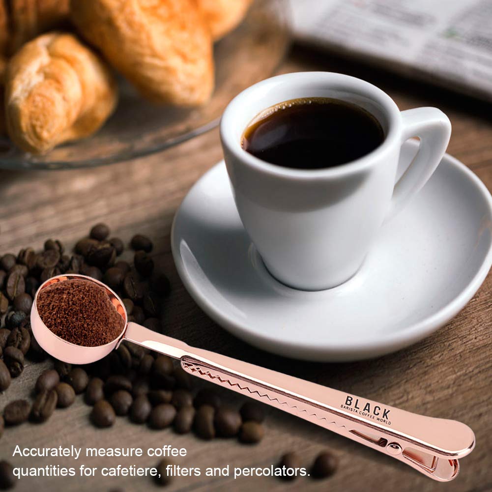 Stainless Steel Coffee Scoop Clip, Coffee Spoon Measuring Long Handle Measuring Tablespoon for Coffee, Tea, Protein Powder