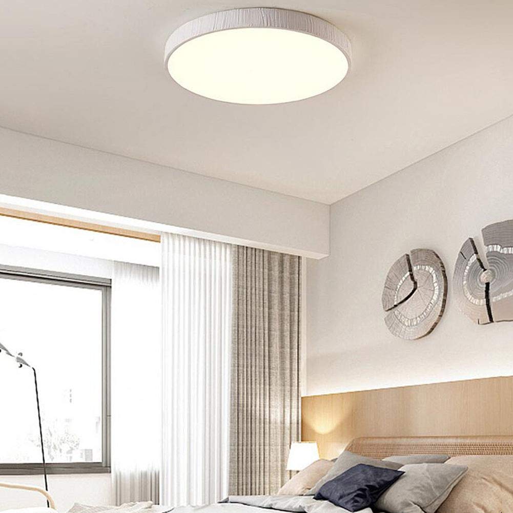 Plafonnier Créatif En Faux Bois LED,Simple Ultra-rétro Mince Plafonnier,Lampe De Chambre,Lampe De Salle à Manger,Lampe De Balcon,Lampe D'allée,Luminaire De Chambre à Coucher,Plafon-Blanc sans aurore d