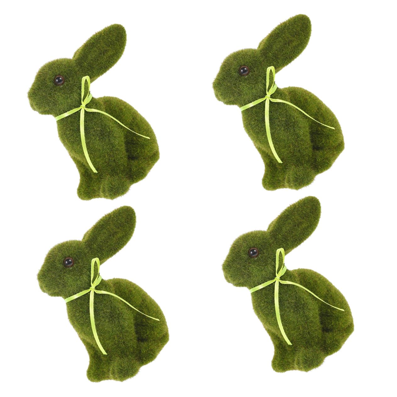 YARNOW 2 Ensembles Lapin Floqué Foins Lapin De Bureau Décoration De Hamster Figurine Accessoires pour Cochons d'Inde Verser Art Topiaire Lapin De Terrarium Multi Mousse Green 4 Pièces * 2