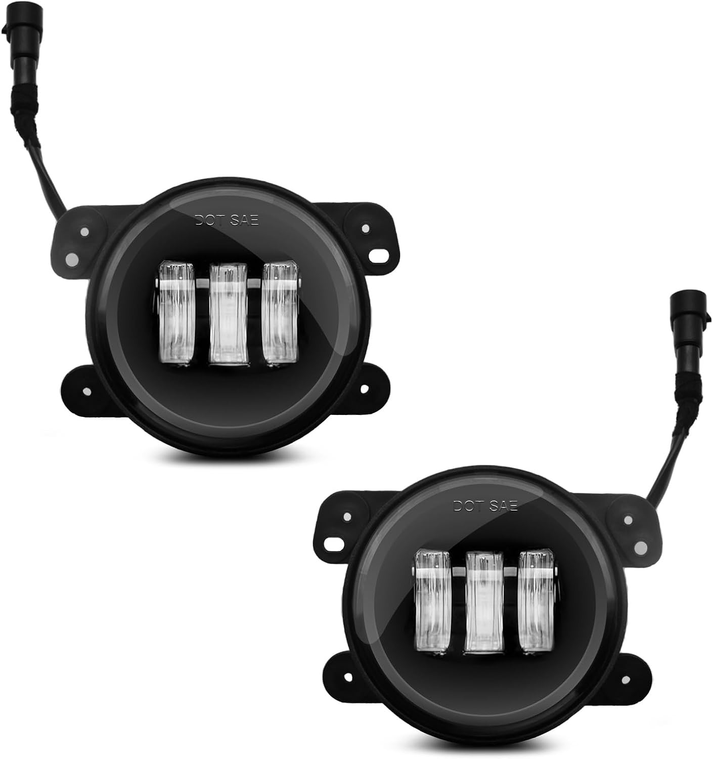 Shocklight 4 Inch LED Fog Lights fit for 2007-2018 Jeep Wrangler JK JKU TJ LJ, A Pair of Front Bumper Driving Fog Lamps with Clear Lens