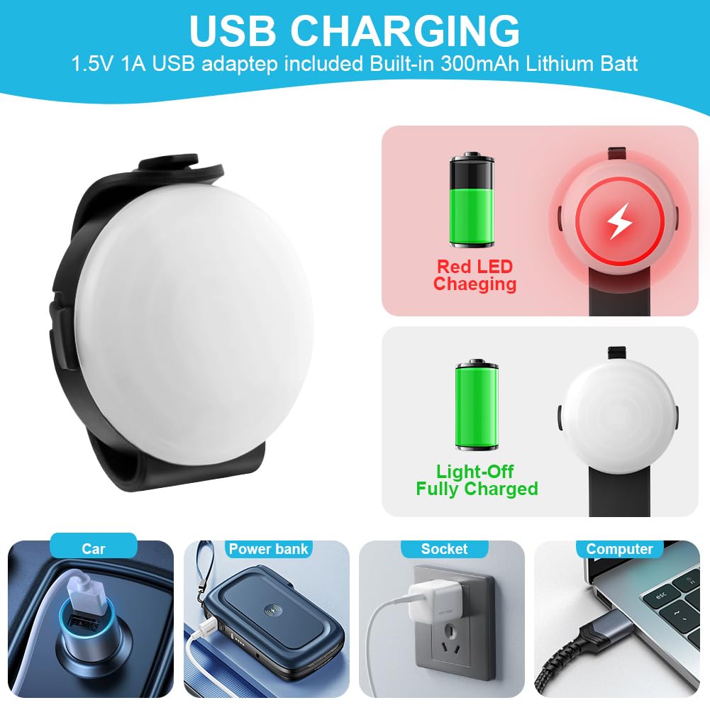 AUAUY Luce Lampeggiante a LED di Sicurezza per Cani Gatti, Luci Ricaricabili USB Targhetta per Cani, lampeggianti Luci di Sicurezza per Animali Domestici