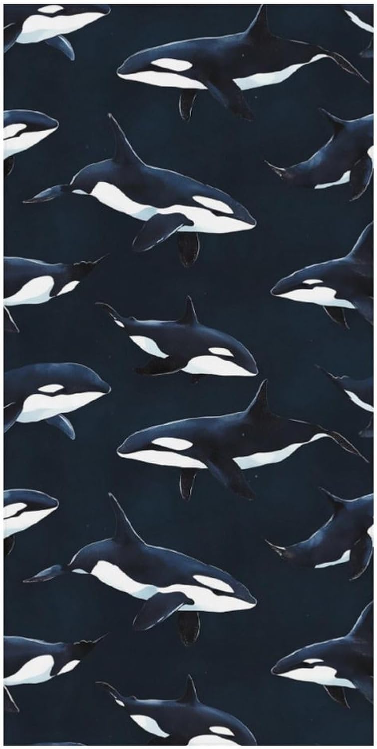 Orca Killer Whale Beach Towels Oversized Jumbo Large Yoga Bath Towel for Pool Yoga Swim Body 160x80cm
