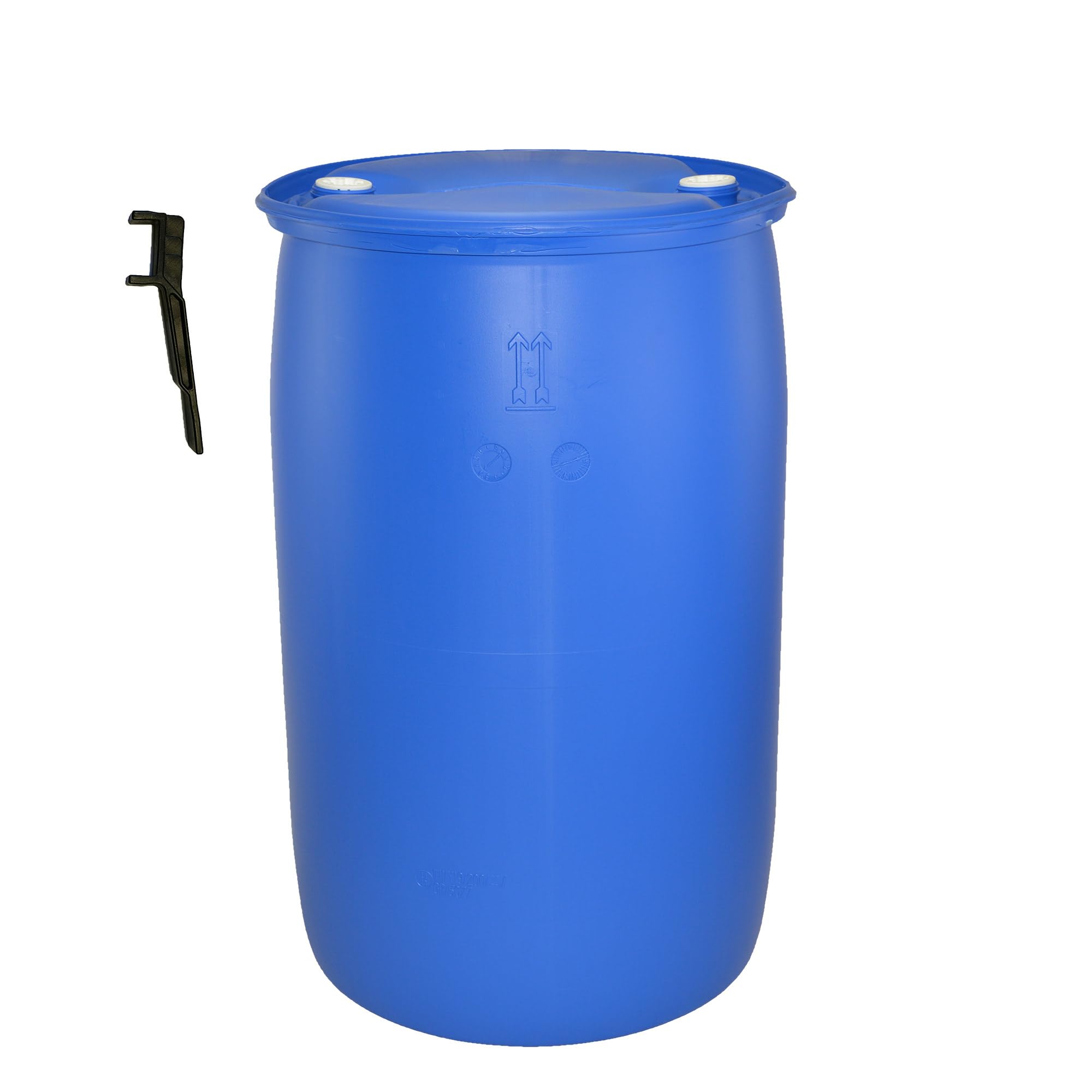 Itp Packaging Blue 220 Litre Plastic Tight Head Storage Barrel With Bungs & Bung Spanner, Un Approved, Food Grade