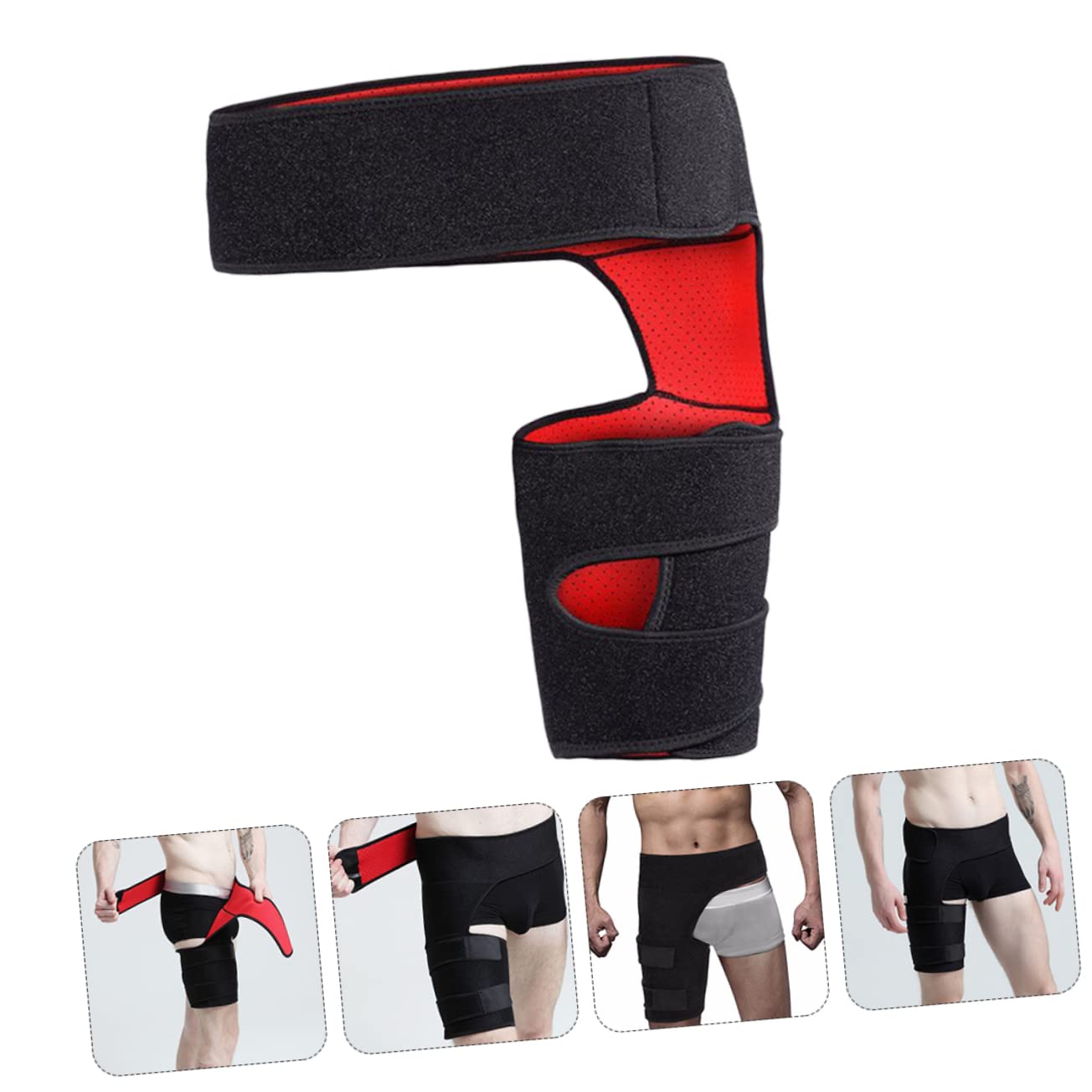 Thigh Support Belt Lumbar Support Adjustable Waist Wrap for Fitness Weightlifting Compression Thigh Brace for Sports Training and Injury Prevention