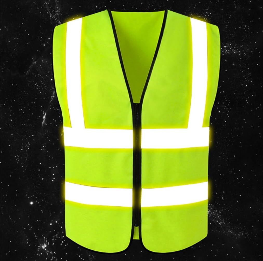 Chaleco De Reflectante Ropa De Trabajo Chaleco Reflectante De Construcción con Cremallera For Hombres Y Mujeres, Tráfico(Rot)