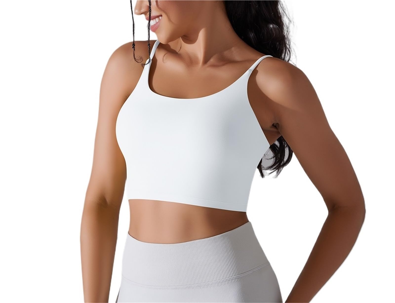 Camiseta interior de yoga de color sólido para mujer, brasier deportivo con relleno fijo, parte superior deportiva, para fitness, yoga, gimnasio, deporte, entrenamiento, top