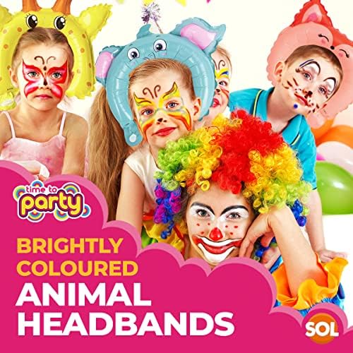 SOL 12pk Inflatable Jungle Animal Headband 2x6pk Party Bag Fillers