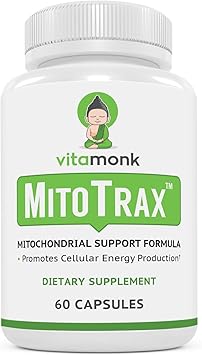 VitaMonk Mitochondrial Supplements - MitoTrax - Revitalize and Repair Cells - Mitochondria Supplement for Cellular Energy - Advanced Mitochondrial Formula - PPQ Supplement Formula - 60 Capsules