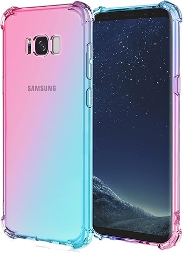 OEURVQO Funda para Galaxy S8 Plus Samsung S8 Plus transparente lindo degradado, colorido, delgado, suave, TPU a prueba de golpes, antiarañazos,