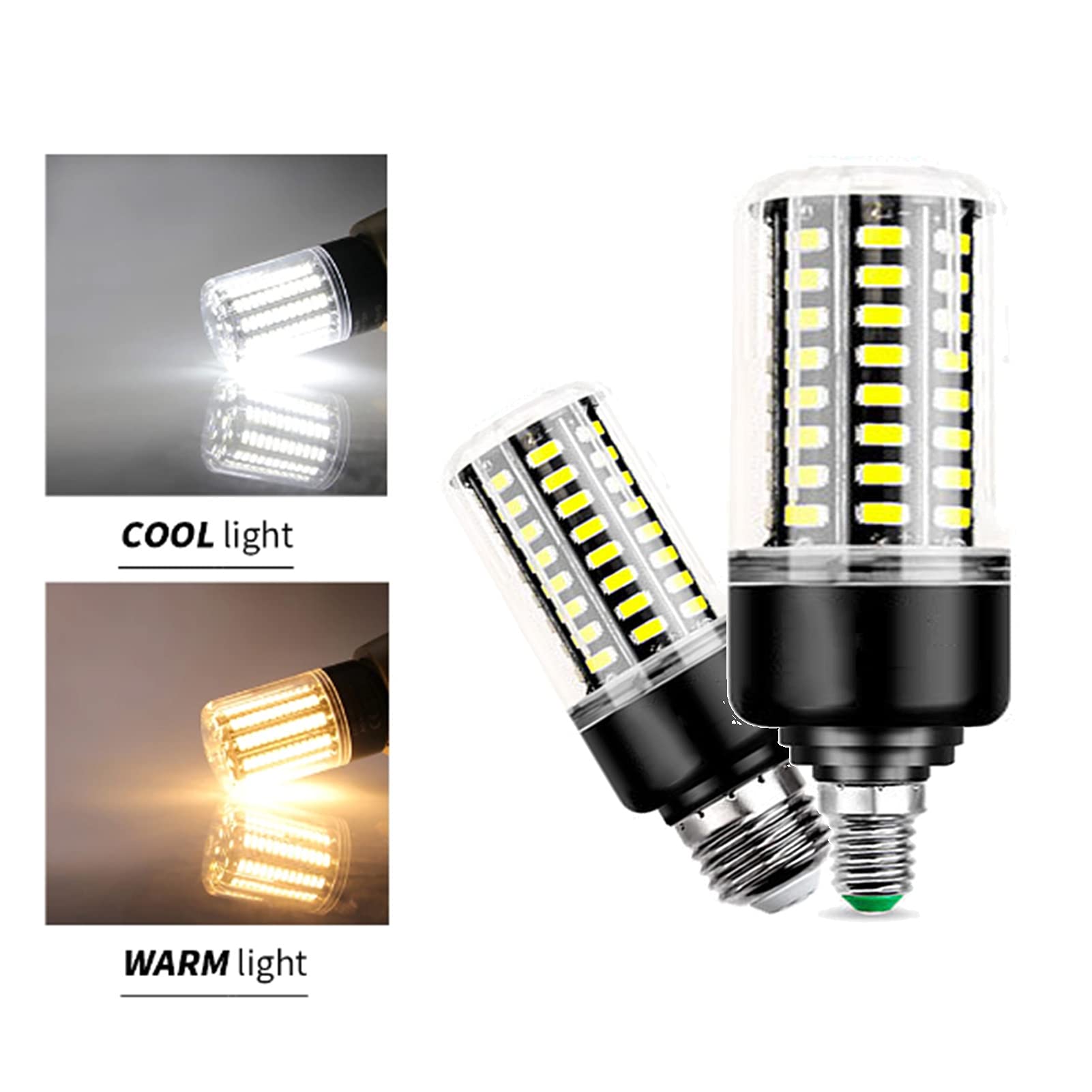 Bombillas LED maíz E27 7 W, 72 LED, 2835 SMD, 730 lm, cálido/blanco brillante, bombilla iluminación decorativa lámpara, lámpara incandescente equivalente a 70 W iluminación del hogar
