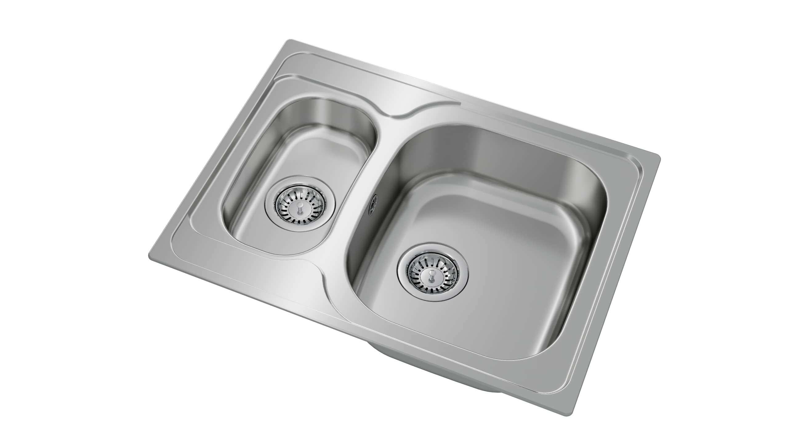 TEKA Fregadero Encastrado 1½ Cubetas Acero Inoxidable, Profundidad 160mm y 100mm, Reversible, Desagüe Manual con Canasta 3½" y Sifón, Para Mueble de 60cm, Universe 60 T-XP 1½C