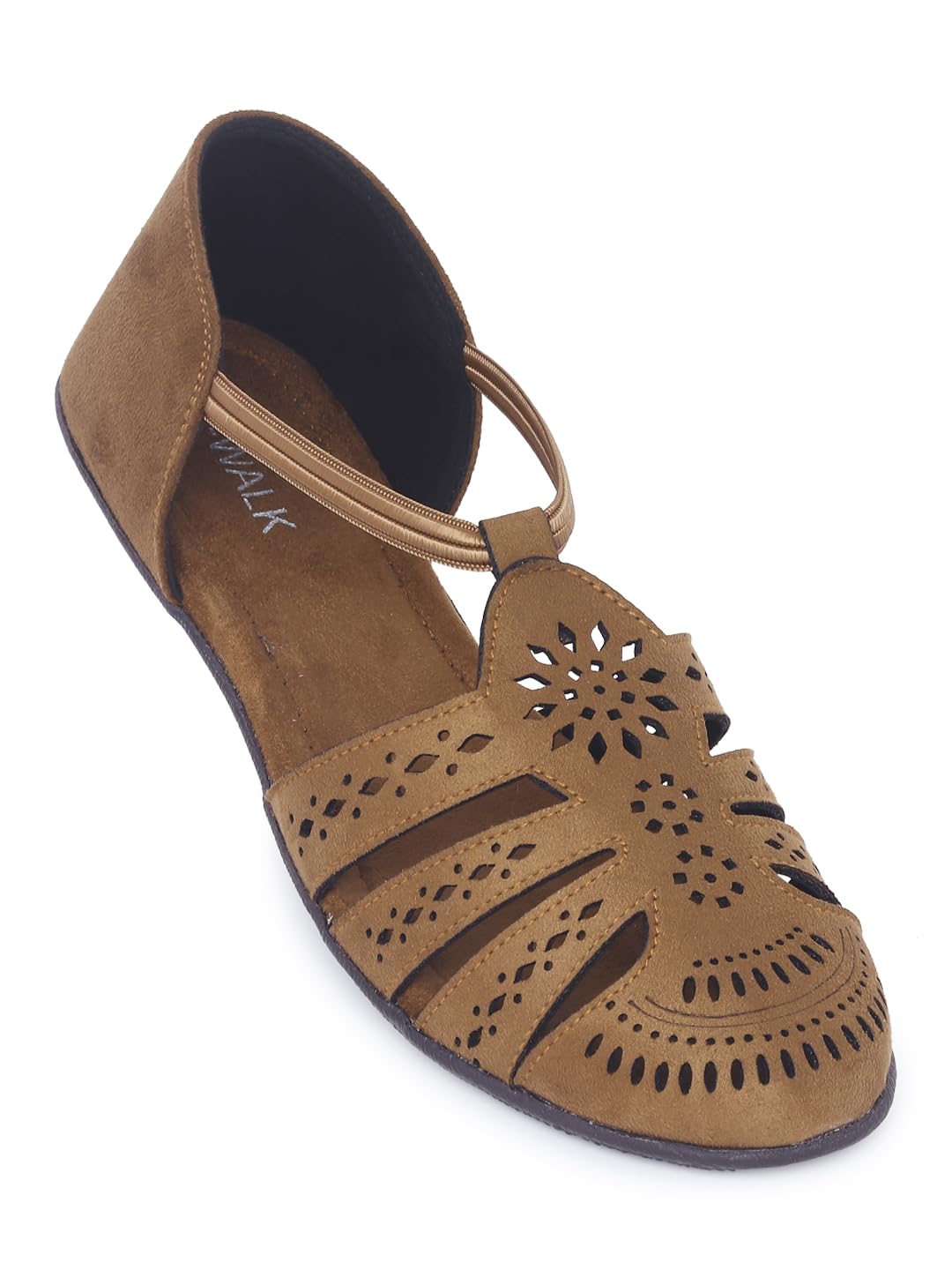 V-WALK Womens Laser-Cut Design Daily-Wear Casuals Ankle-Strap Flat Sandals | Casual, Office, College, Work, Shopping, Outdoor Sandals for Women | Tan (B0D54G8FBZ) Amazon Price History, Amazon Price Tracker