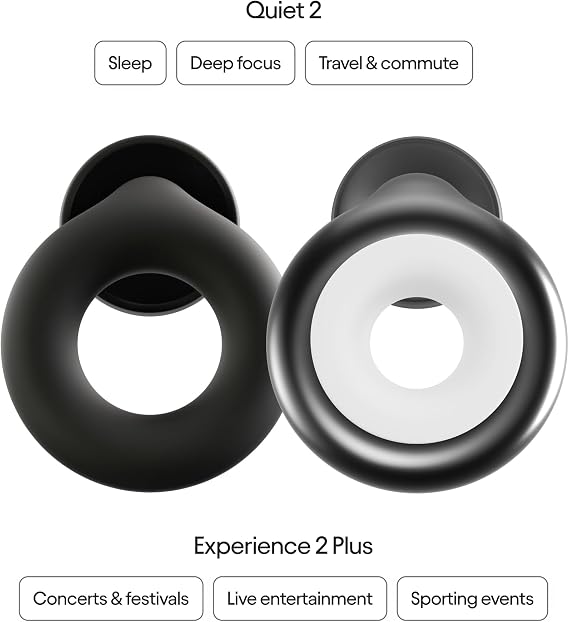 Loop Quiet 2 & Loop Experience 2 Plus Bundle (2-Pack) - Reusable Ear Plugs for Sleep, Focus & More | 24 dB/18 dB Noise Reduction