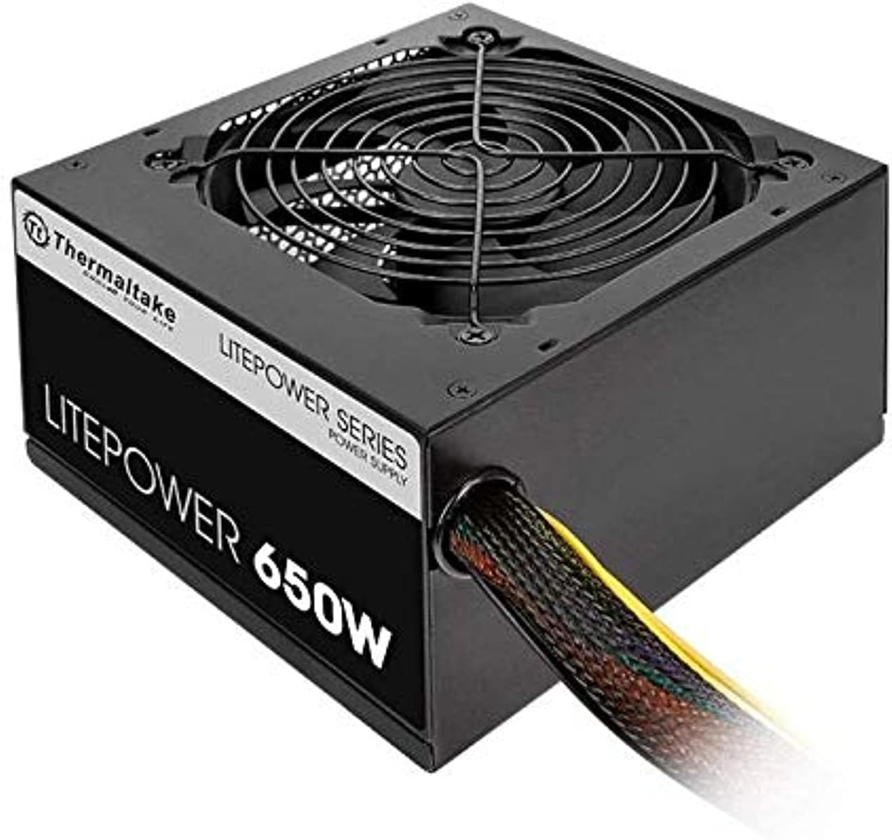Litepower 650W Power Supply, Non Modular, ATX 2.3 & EPS, Active-PFC, PSU, 12cm, EU/Non, 80PLUS - Black
