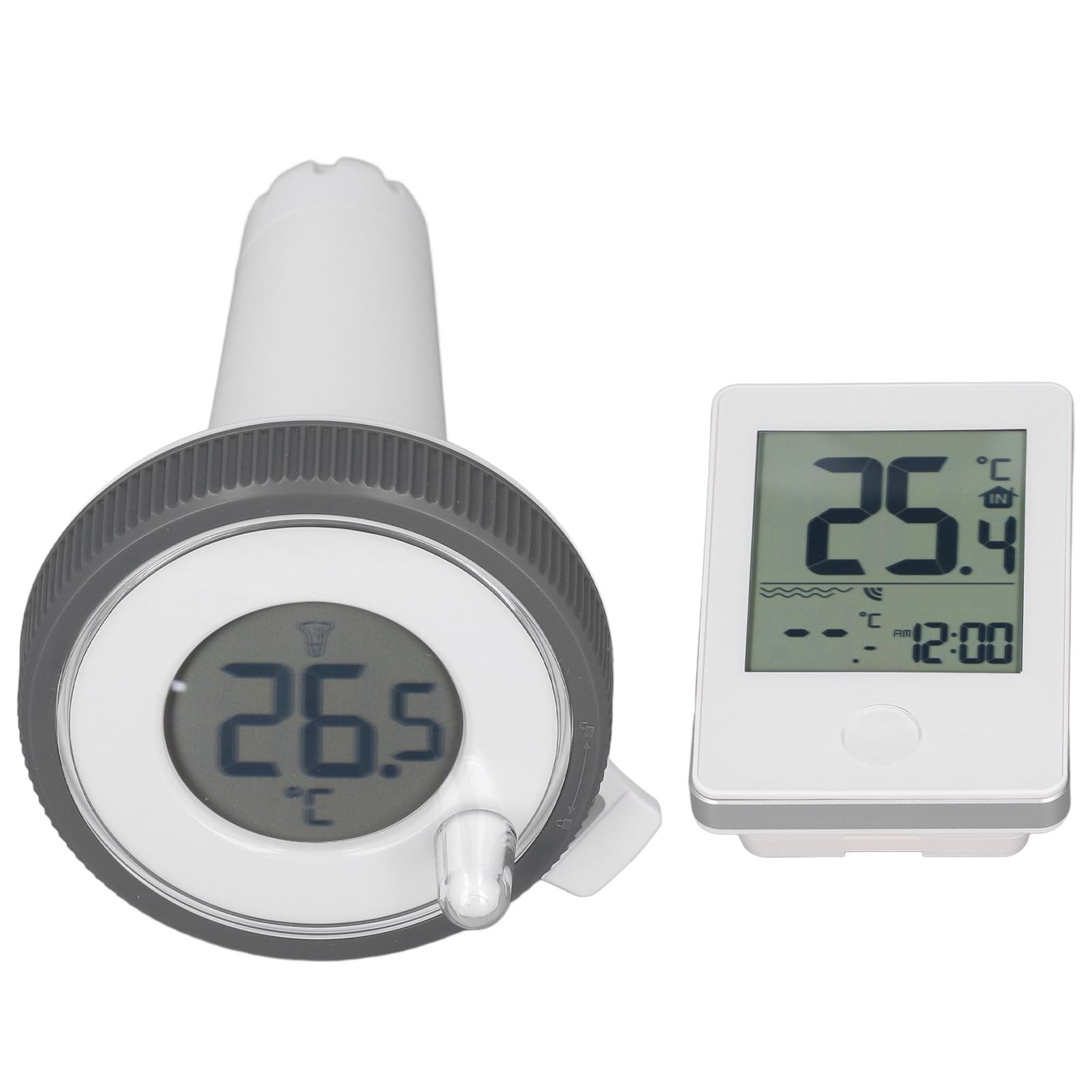 Termometro Digitale per Acqua, Display LCD Impermeabile, Portata Massima 60 M, Ricevitore per Interni, Accessori Pratici per Interni