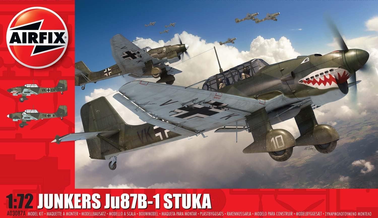 Model Set - A03087A Junkers Ju87 B-1 Stuka Model Building Kit - Plastic Model Plane Kits for Adults & Children 8+, Set Includes Sprues & Decals - 1:72 Scale Model, Green