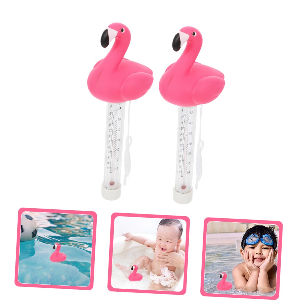 DOITOOL 2pcs Floating Pool Thermometer and Spa Water Thermometer for Hot Tub, Large Easy-Read Display, Sturdy Floating Temperature Gauge for Swimming Pools and Fishponds
