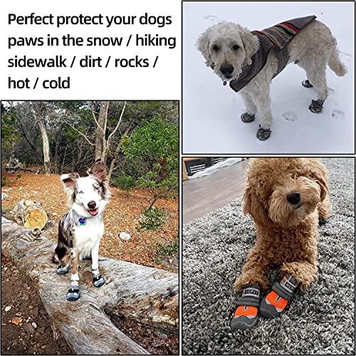 Image of PETANGEL Dustproof Dog Boots for Hardwood Floor | Breathable Dog Shoes | Dog Booties with Reflective Anti-Slip Sole | Outdoor Paw Protectors with Rubber Soles for Hiking and Running (Size: 3)