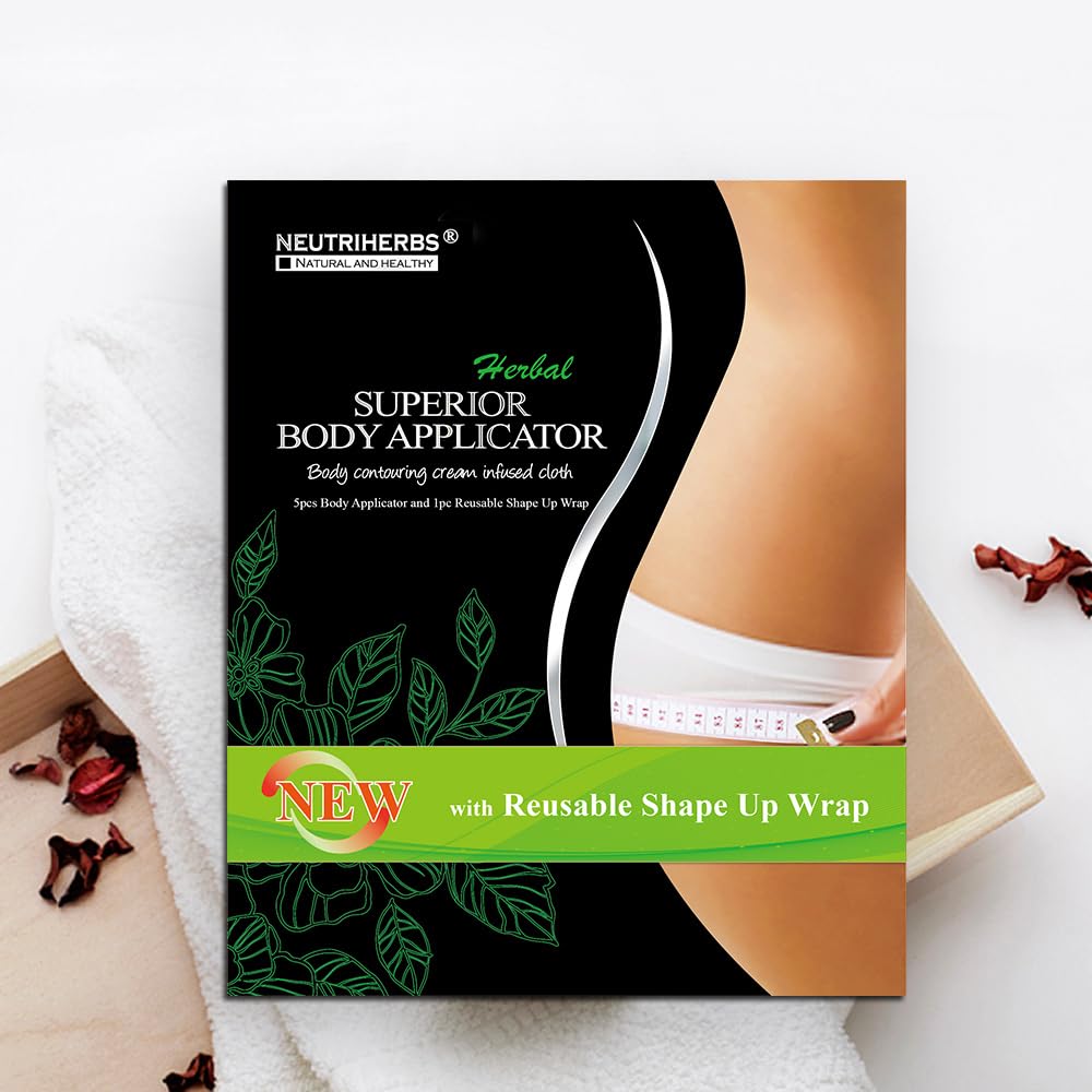 Neutriherbs Body Applicator with Wrap, Effective Nature Formula to Shape, Tone, Firm Body, Works for Belly, Stomach,Legs,Arms,Buttocks (5pcs)
