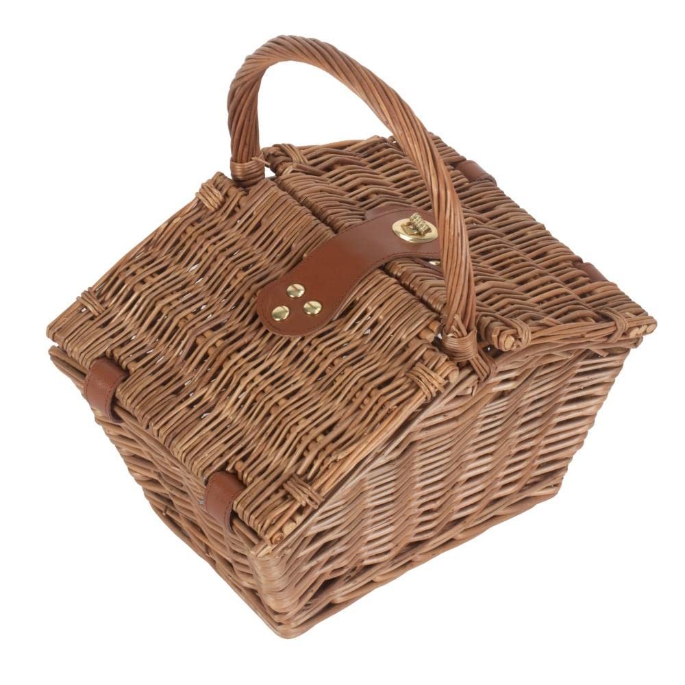 Red Hamper Wicker Small Elegant Picnic Basket Brown