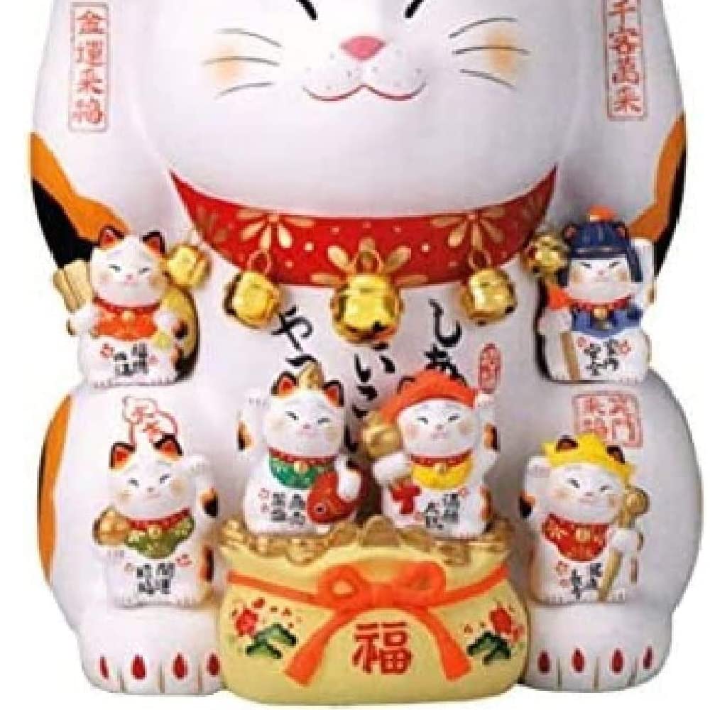 Amazon.co.jp: まねき猫 ねこ 縁起の良い 錦彩 七福神招き猫（20号