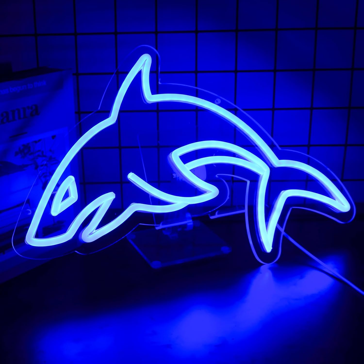 Shark Neon Signs for Wall Decor，Led Neon Light for Live Room, Bedroom, Christmas Birthday Party Gift