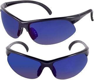 Mass Vision 2 Pair of Unisex Bifocal Sport Wrap Sunglasses - Outdoor Reading Sunglasses